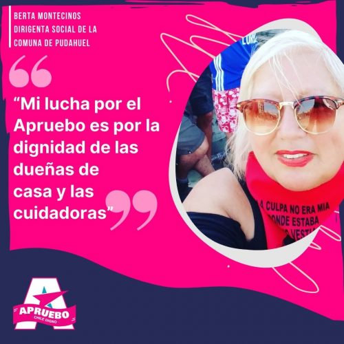 Berta Montecinos, dirigenta social de Pudahuel: “Mi lucha por el Apruebo es por la dignidad de las dueñas de casa y las cuidadoras”