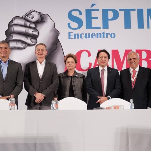 Marco Enríquez-Ominami inauguró encuentro del Grupo de Puebla en México: Lo acompañaron Alberto Fernández, Dilma, Rafael Correa y Rodríguez Zapatero