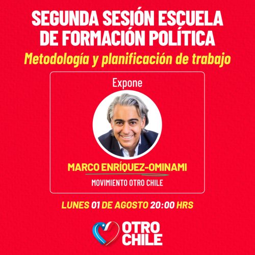 Marco Enríquez-Ominami lidera segunda sesión de la Escuela de Formación Política del movimiento Otro Chile